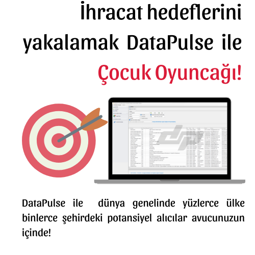 İhracat hedeflerini yakalamak DataPulse ile Çocuk Oyuncağı! DataPulse ile dünya genelinde yüzlerce ülke, binlerce şehirdeki potansiyel alıcılar avucunuzun içinde!